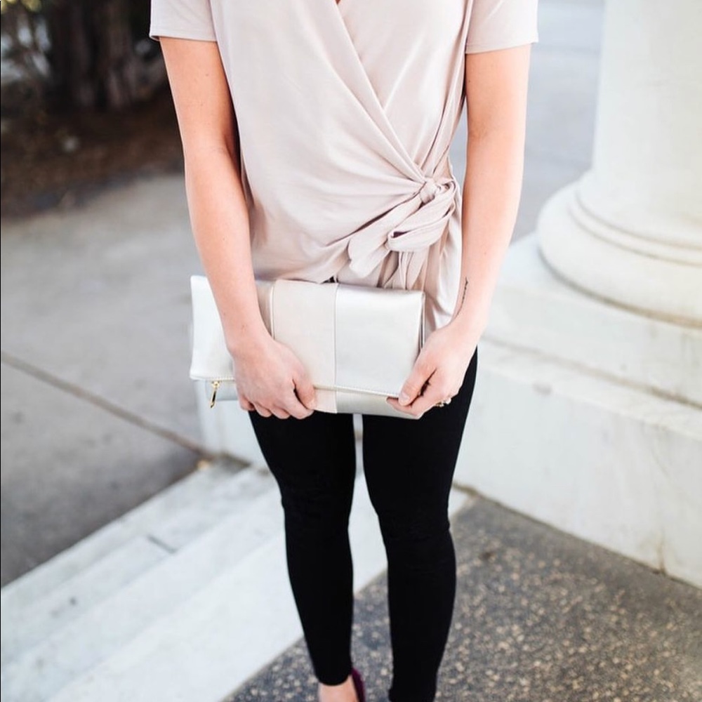 {BP} Metallic Fold Over Clutch